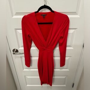 Express cut out red dress
